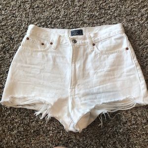 Abercrombie & Fitch Annie white denim shorts